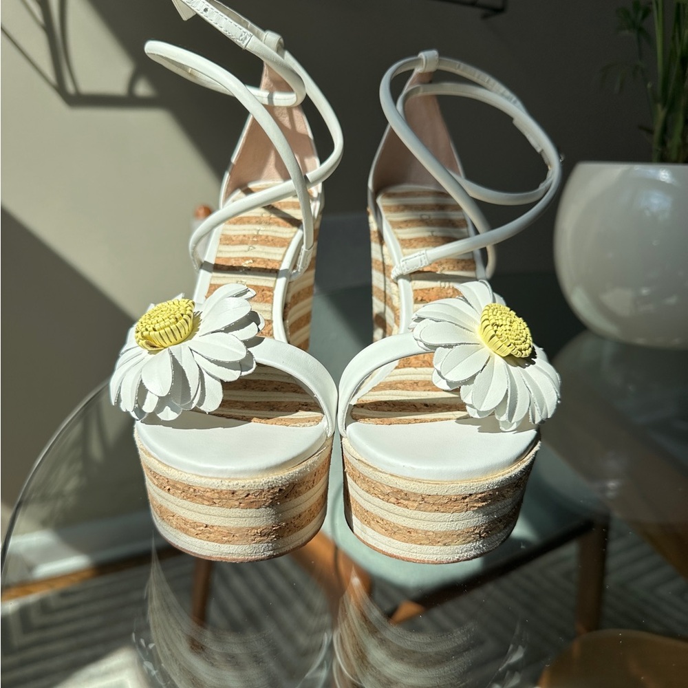 Sophia Webster Margarita 140MM Leather Cork Wedge Sandals 38 - Picture 9 of 9